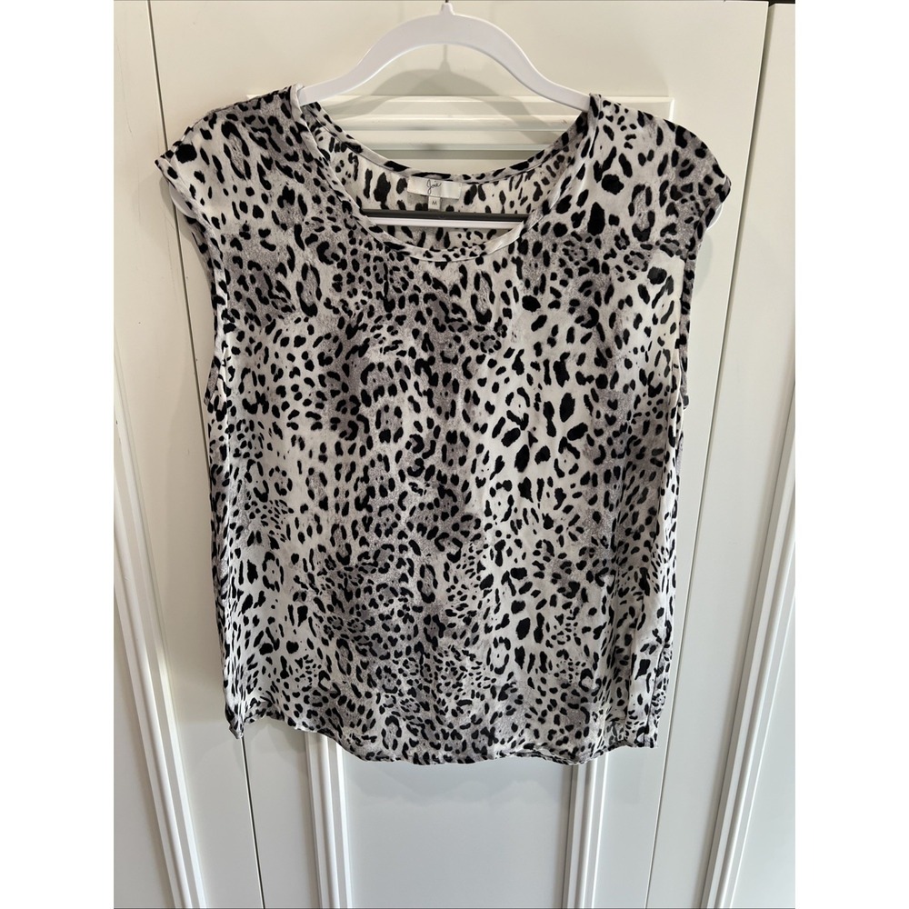 JOIE Leopard Print Silk Shell Tank Top Size Medium Layering Office Work Lux